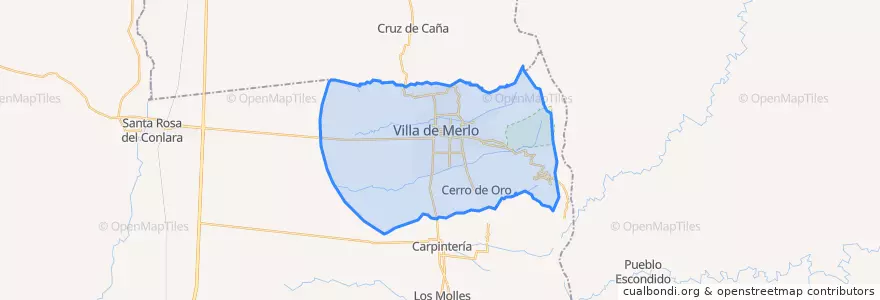 Mapa de ubicacion de Municipio de Merlo.