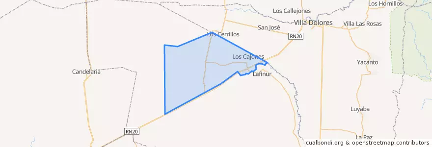 Mapa de ubicacion de Municipio de Los Cajones.