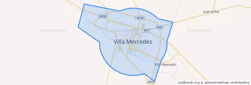 Mapa de ubicacion de Municipio de Villa Mercedes.