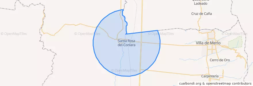 Mapa de ubicacion de Municipio de Santa Rosa del Conlara.