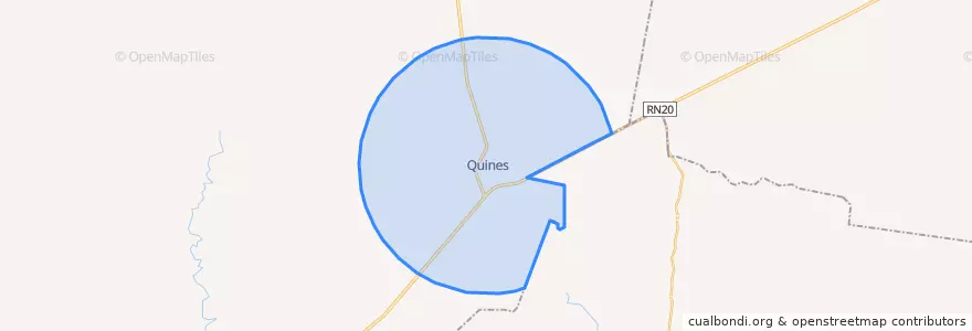 Mapa de ubicacion de Municipio de Quines.