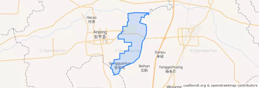 Mapa de ubicacion de 西两洼乡.