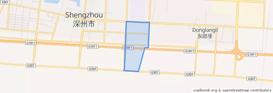 Mapa de ubicacion de 深州市城市新区.