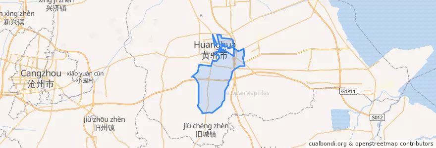 Mapa de ubicacion de 黄骅镇.