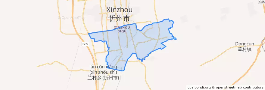 Mapa de ubicacion de 秀容街道.