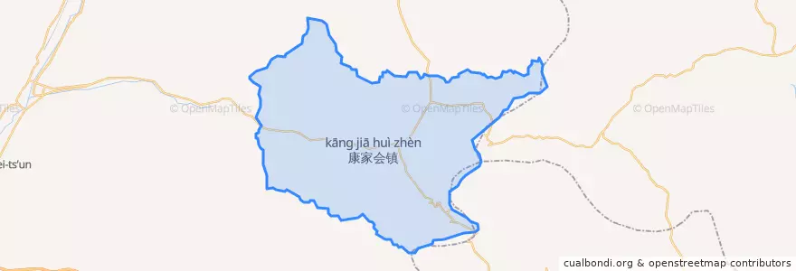Mapa de ubicacion de 康家会镇.