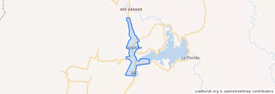 Mapa de ubicacion de El trapiche.