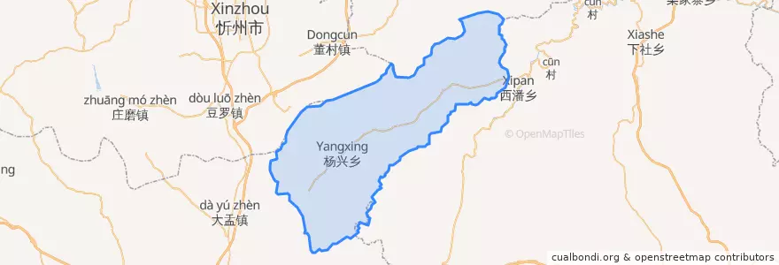 Mapa de ubicacion de Yangxing.
