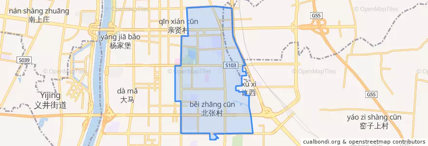 Mapa de ubicacion de Wucheng Subdistrict.