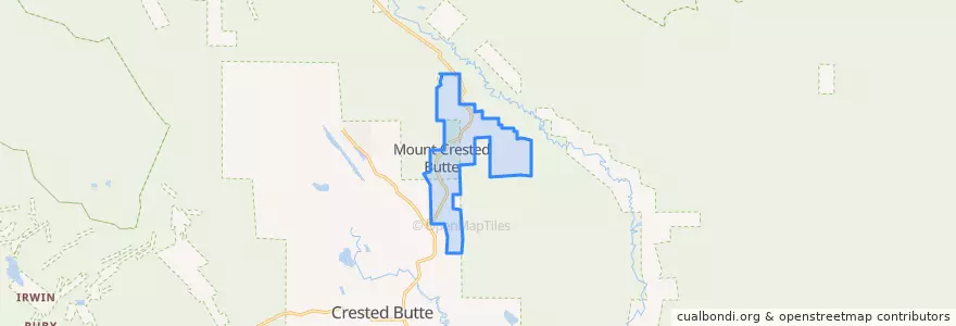 Mapa de ubicacion de Mount Crested Butte.