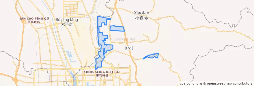 Mapa de ubicacion de 涧河街道.