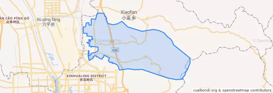 Mapa de ubicacion de 中涧河乡.