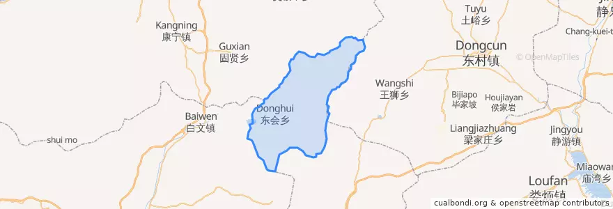 Mapa de ubicacion de Donghui.