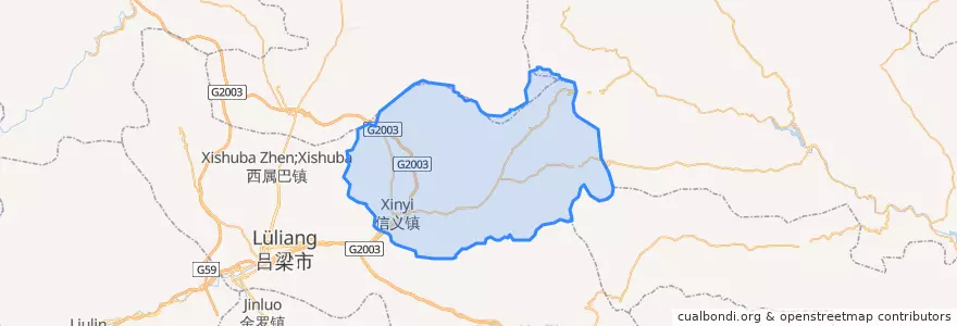 Mapa de ubicacion de Xinyi.