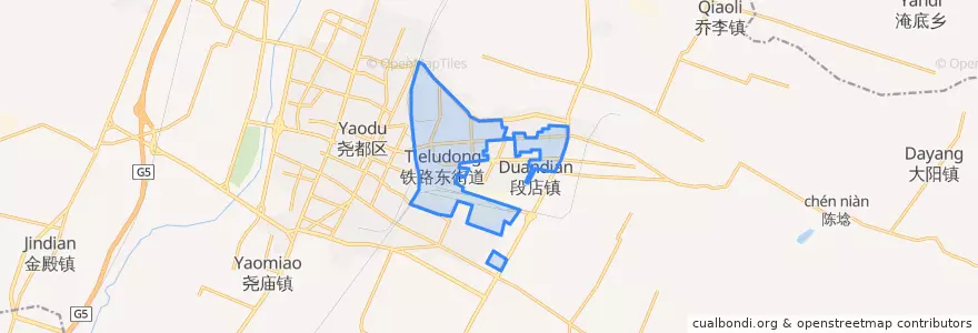 Mapa de ubicacion de Tieludong Subdistrict.