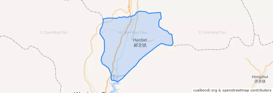 Mapa de ubicacion de 郝北镇.