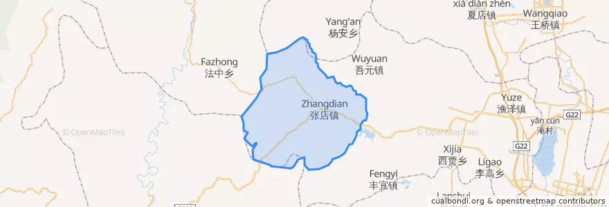 Mapa de ubicacion de 张店镇.