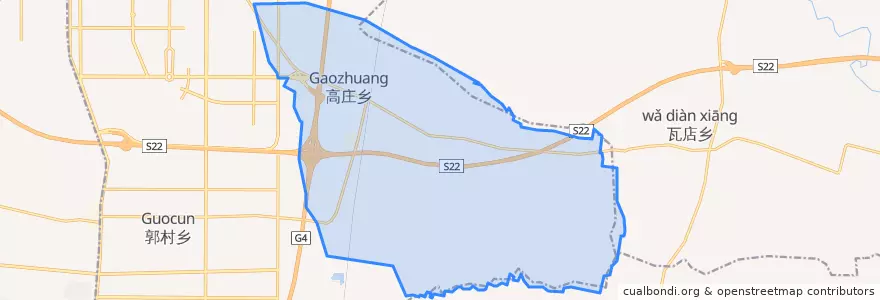 Mapa de ubicacion de 高庄镇.
