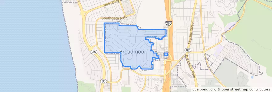 Mapa de ubicacion de Broadmoor.