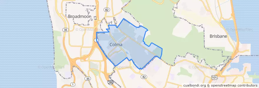 Mapa de ubicacion de Colma.