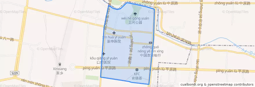 Mapa de ubicacion de Jiefanglu Subdistrict.