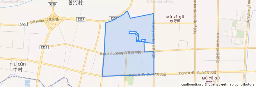 Mapa de ubicacion de 北干道街道.