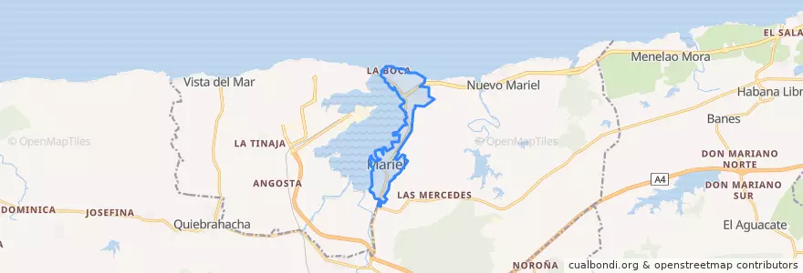 Mapa de ubicacion de Pueblo de Mariel.