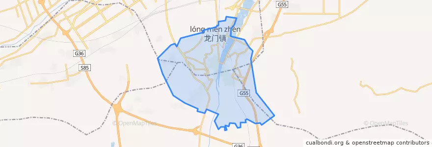Mapa de ubicacion de Longmenshiku Subdistrict.