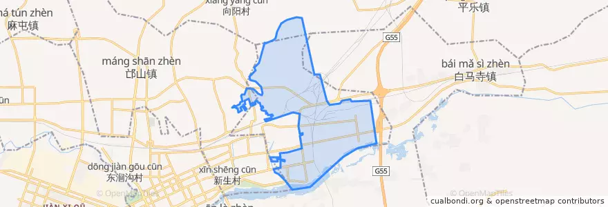 Mapa de ubicacion de 瀍河回族乡.