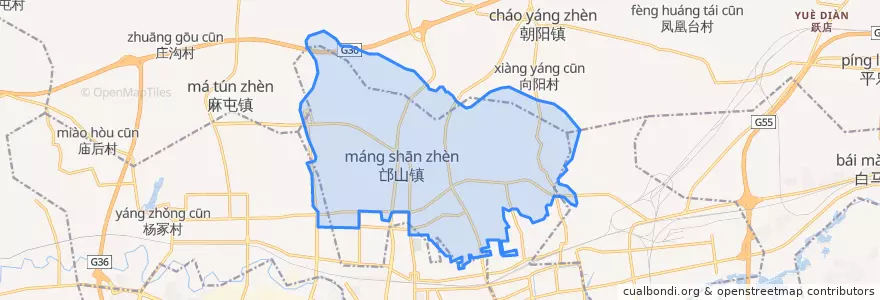 Mapa de ubicacion de Mangshan Subdistrict.