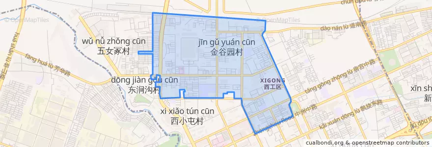 Mapa de ubicacion de Jinguyuan Subdistrict.