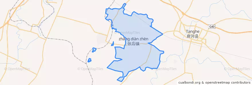 Mapa de ubicacion de Zhangdian.