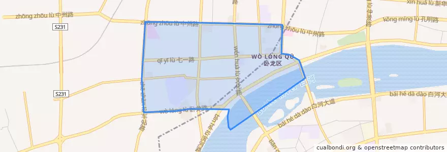 Mapa de ubicacion de Qiyi Subdistrict.