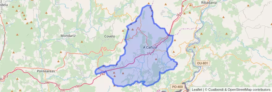 Mapa de ubicacion de A Cañiza.