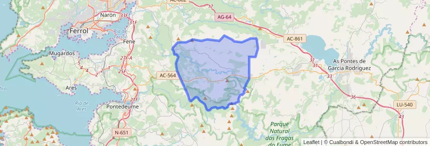 Mapa de ubicacion de A Capela.