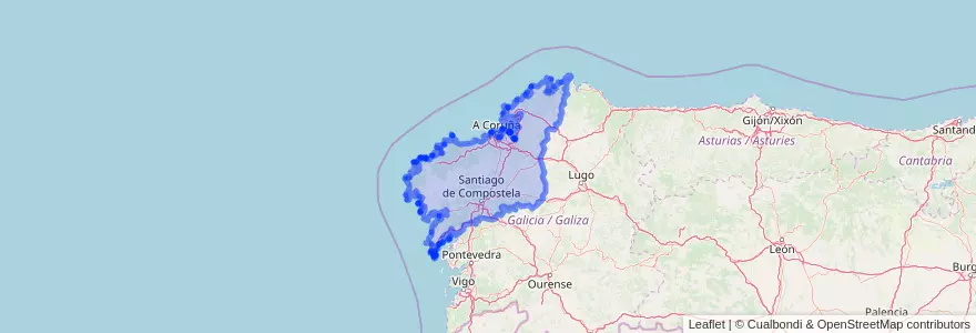 Mapa de ubicacion de A Corunha.