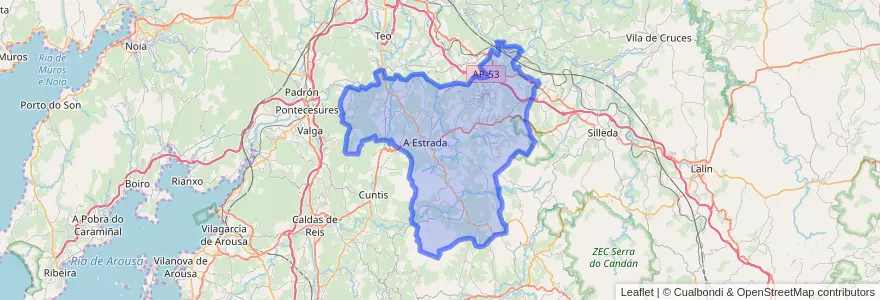 Mapa de ubicacion de A Estrada.