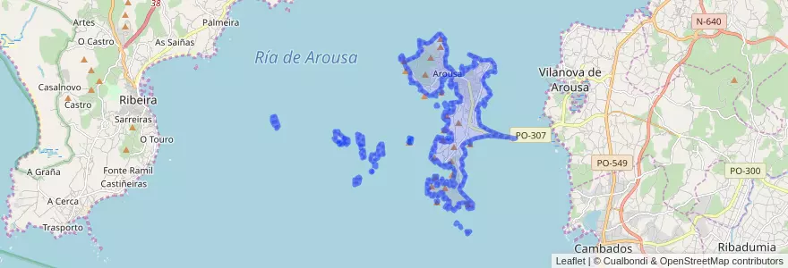 Mapa de ubicacion de A Illa de Arousa.