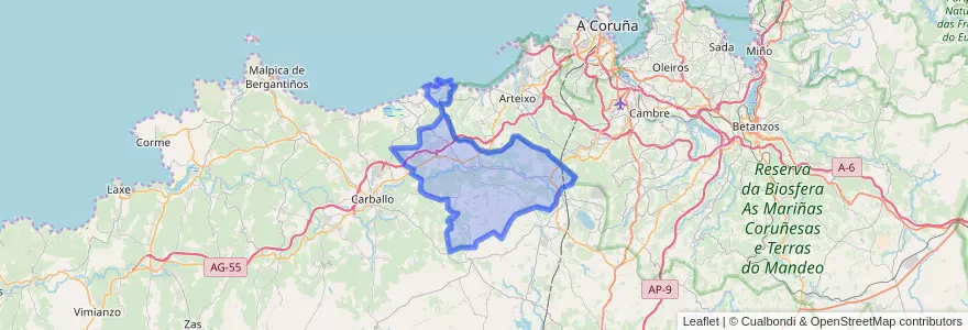 Mapa de ubicacion de A Laracha.