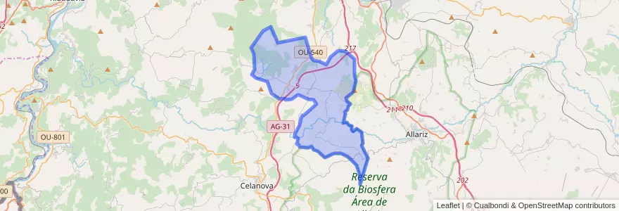 Mapa de ubicacion de A Merca.