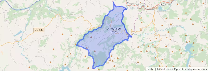 Mapa de ubicacion de A Pobra de Trives.