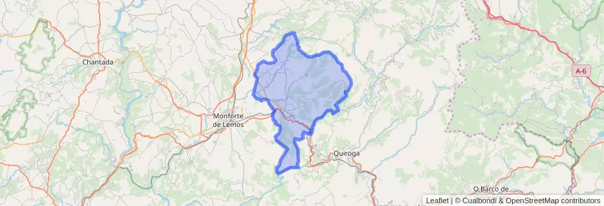 Mapa de ubicacion de A Pobra do Brollón.