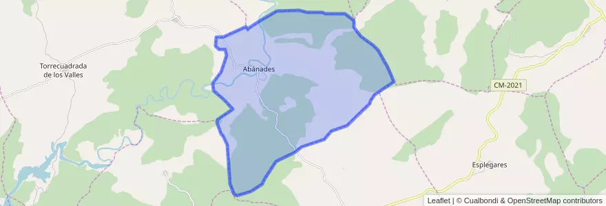 Mapa de ubicacion de Abánades.