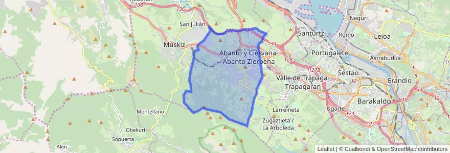 Mapa de ubicacion de Abanto y Ciérvana-Abanto Zierbena.