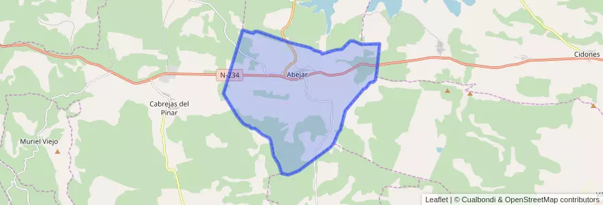 Mapa de ubicacion de Abejar.