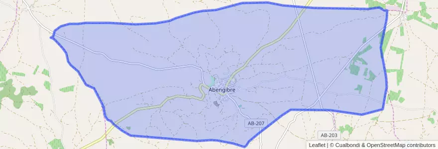 Mapa de ubicacion de Abengibre.