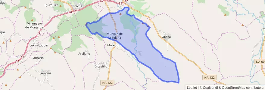 Mapa de ubicacion de Aberin.
