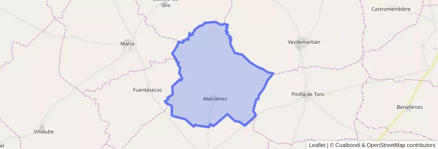 Mapa de ubicacion de Abezames.