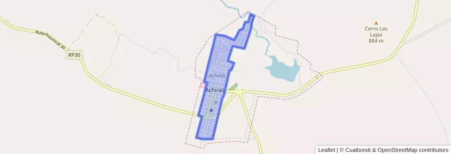 Mapa de ubicacion de Achiras.