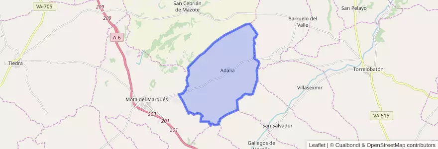 Mapa de ubicacion de Adalia.